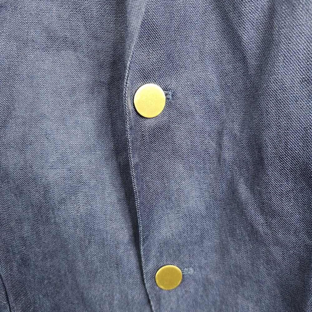 Vince Mens Linen Cotton Blend Navy Blue Double Button Single Vent Blazer XXL - Picture 6 of 9